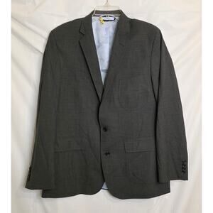 Lands End Suit Coat Jacket Men's Size 44R Dark Gray 100% Wool (Tiny Flaw) Lined